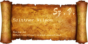 Szittner Vilmos névjegykártya